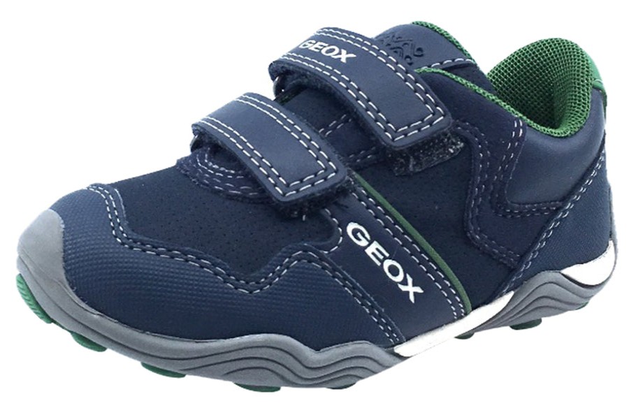 Shoes GEOX Boy'S Casual Shoes | Geox Boy'S Arno Velcro Sneaker Tennis Shoes, Navy/Green