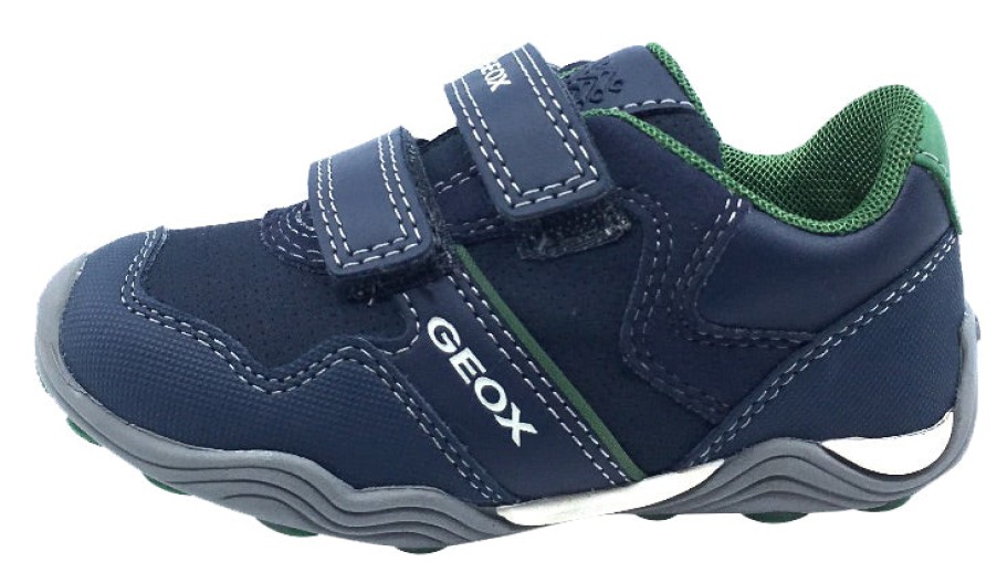 Shoes GEOX Boy'S Casual Shoes | Geox Boy'S Arno Velcro Sneaker Tennis Shoes, Navy/Green