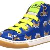 Shoes MAA Boy'S Casual Shoes | Maa Boy'S And Girl'S Blue Leather Fox Print Lace Up High Top Sneakers