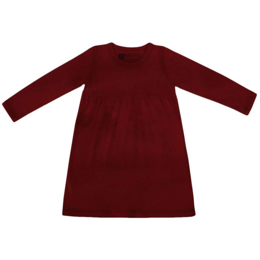 Clothes Kidential | Kidential Natural Dye- Long Sleeve Knit Dress, Brick Red