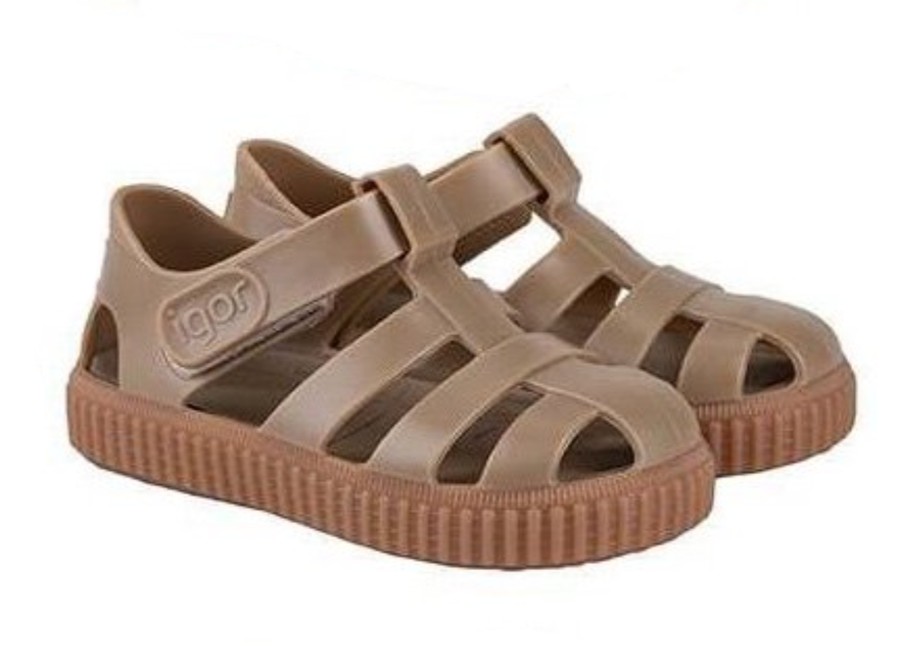 Shoes Igor Girl'S Sandals | Igor Girl'S And Boy'S Nico Caramelo Jelly Sandals, Taupe