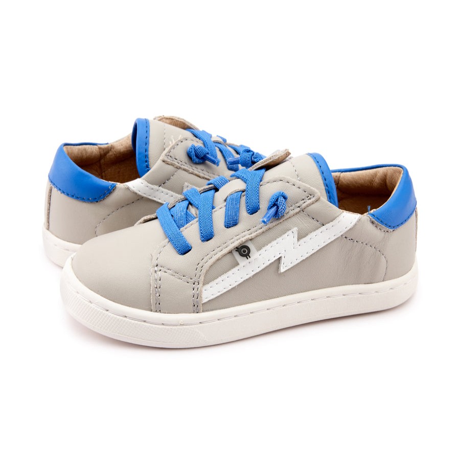 Shoes Old Soles Boy'S Casual Shoes | Old Soles Boy'S And Girl'S 6124 Bolty Runner Shoe - Gris/Neon Blue/Snow