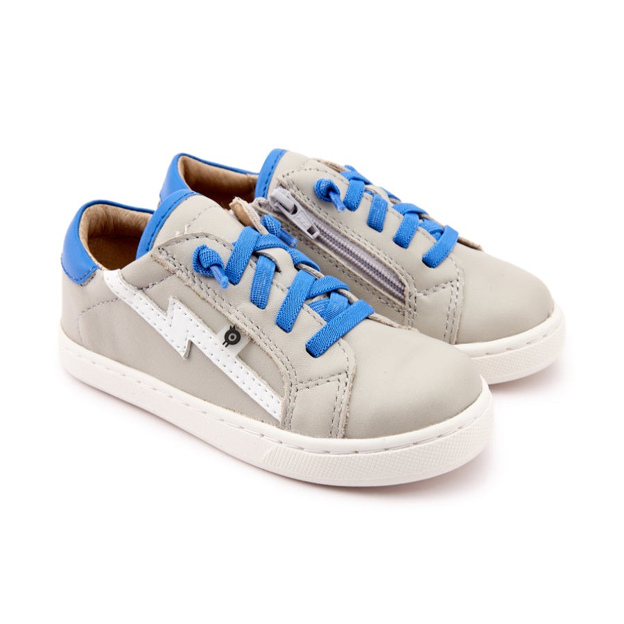 Shoes Old Soles Boy'S Casual Shoes | Old Soles Boy'S And Girl'S 6124 Bolty Runner Shoe - Gris/Neon Blue/Snow