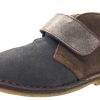 Shoes Naturino Boy'S Casual Shoes | Naturino Boy'S Grey & Brown Smooth Suede Two Tone Classic Thick Single Hook And Loop Chukka Boot