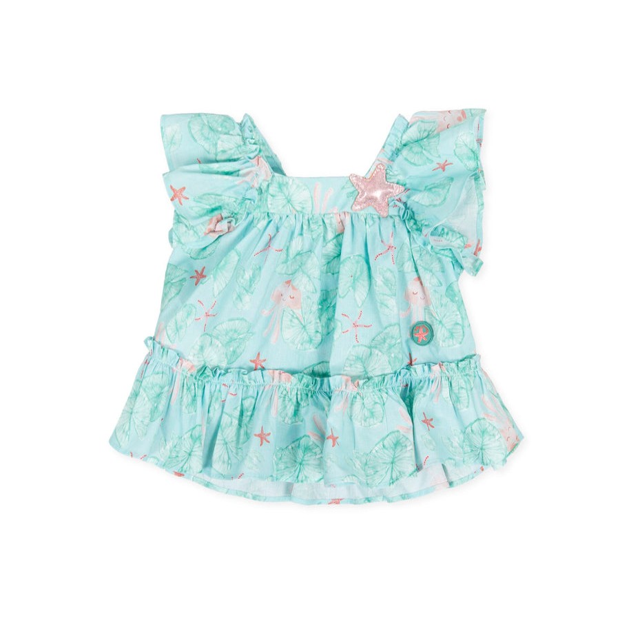 Clothes Tutto Piccolo | Tutto Piccolo Green Teal Dress