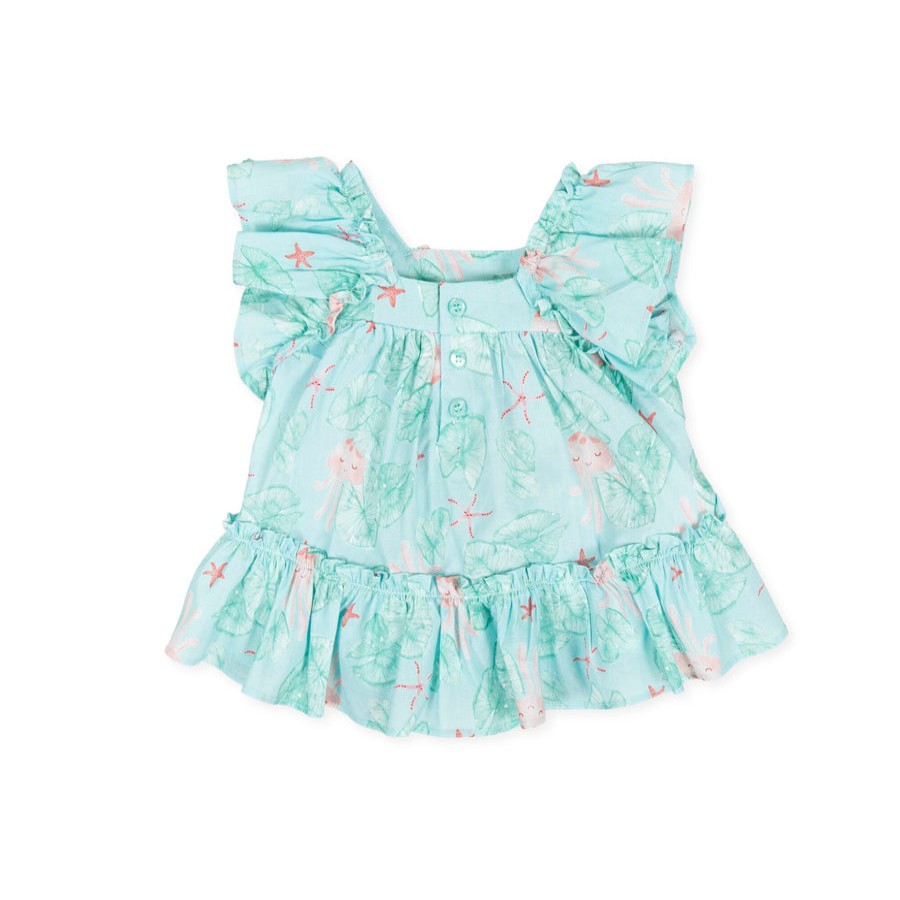 Clothes Tutto Piccolo | Tutto Piccolo Green Teal Dress