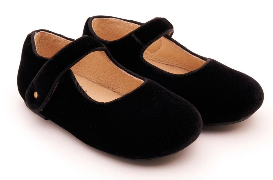 Shoes Old Soles Girl'S Dress Shoes | Old Soles Girl'S 803 Lady Jane Dress Shoes - Black Velvet