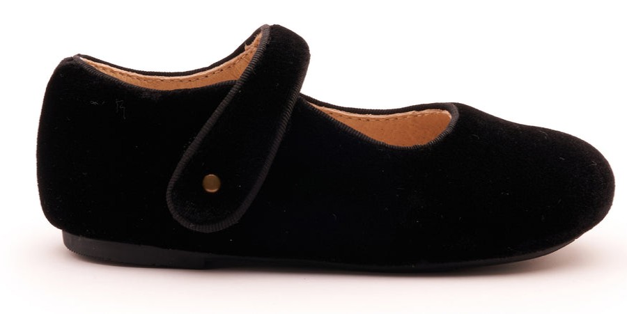 Shoes Old Soles Girl'S Dress Shoes | Old Soles Girl'S 803 Lady Jane Dress Shoes - Black Velvet