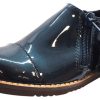 Shoes Luccini Boy'S Casual Shoes | Luccini Boy'S & Girl'S Teal Patent Leather Tassled Zipper Loafer Flats With Natural Sole