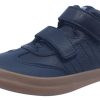 Shoes Camper Boy'S Casual Shoes | Camper For Boy'S And Girl'S Leather Hook And Loop Navy Caramel Hightop