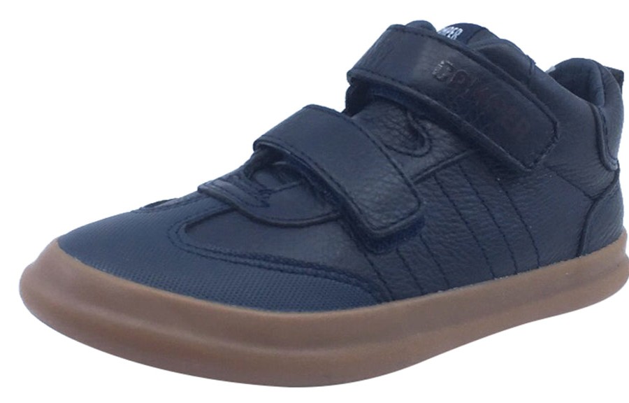 Shoes Camper Boy'S Casual Shoes | Camper For Boy'S And Girl'S Leather Hook And Loop Navy Caramel Hightop