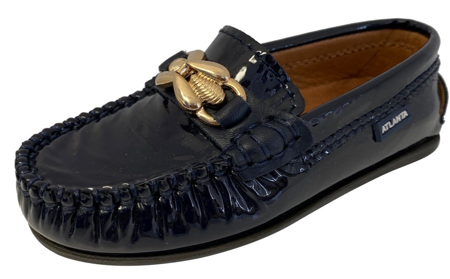 Shoes Atlanta Mocassin Girl'S Dress Shoes | Atlanta Mocassin Boy'S & Girl'S Ornament Moccasin, Navy Blue