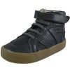 Shoes Old Soles Boy'S Casual Shoes | Old Soles Boy'S Star Jumper Distressed Navy Leather Hook And Loop High Top Sneaker