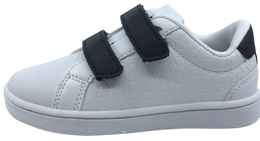 Shoes My Brooklyn Girl'S Casual Shoes | My Brooklyn The Original Boy'S And Girl'S Sneaker In White With Black Double Straps