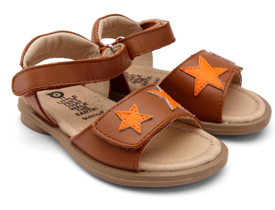 Shoes Old Soles Girl'S Sandals | Old Soles Boy'S And Girl'S Star-Born Leather Sandals - Tan/Neon Orange