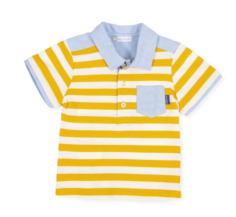 Clothes Tutto Piccolo | Tutto Piccolo 8836 Yellow Striped Polo Shirt