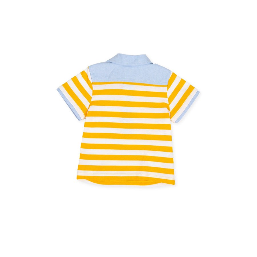 Clothes Tutto Piccolo | Tutto Piccolo 8836 Yellow Striped Polo Shirt