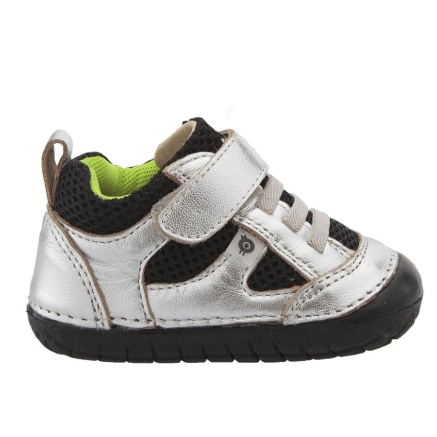 Shoes Old Soles Boy'S Casual Shoes | Old Soles Boy'S & Girl'S Bru Pave Shoes - Silver/Black Mesh/Lime Mesh