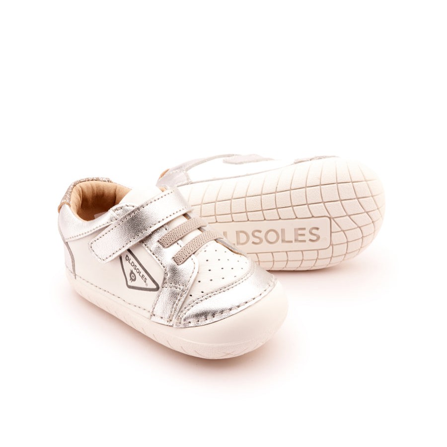 Shoes Old Soles Boy'S Casual Shoes | Old Soles Boy'S & Girl'S 4094 Badge Pave Casual Shoes - Snow / Silver / Glam Argent