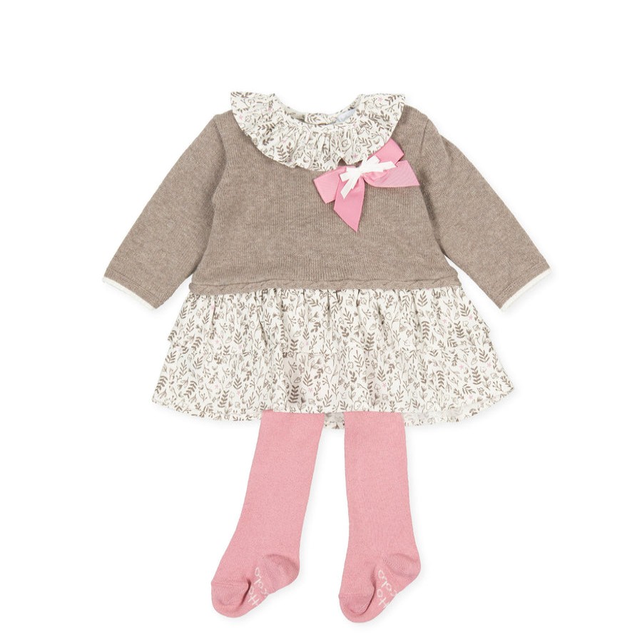 Clothes Tutto Piccolo | Tutto Piccolo 9400 Dress With Tights - Mink