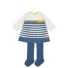 Clothes Tutto Piccolo | Tutto Piccolo 9204 Vestido Tricot Knitted Dress With Tights - Dark Blue