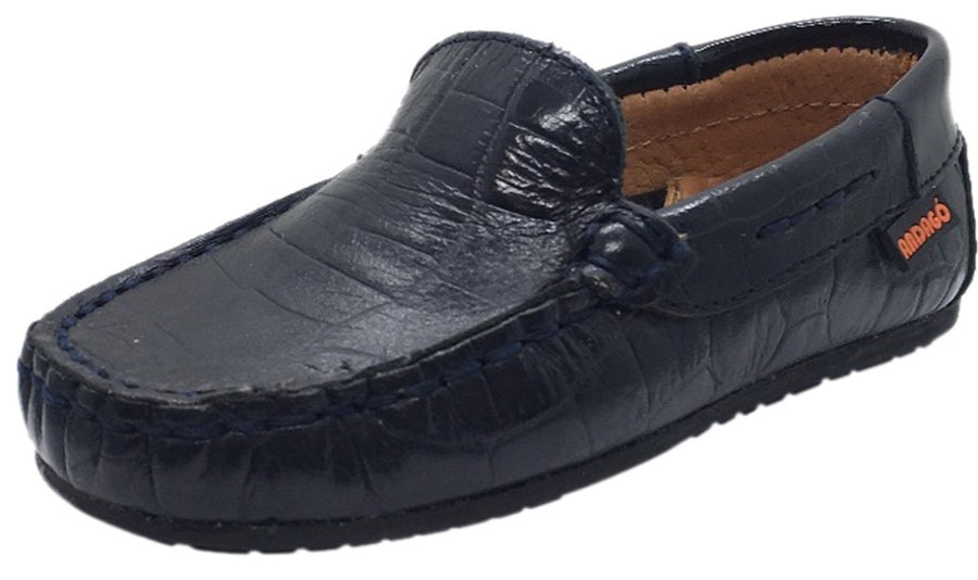 Shoes Andago Boy'S Casual Shoes | Andago By Venettini Boy'S Blake Crocodile Leather Patent Back Slip On Moccasin Loafer