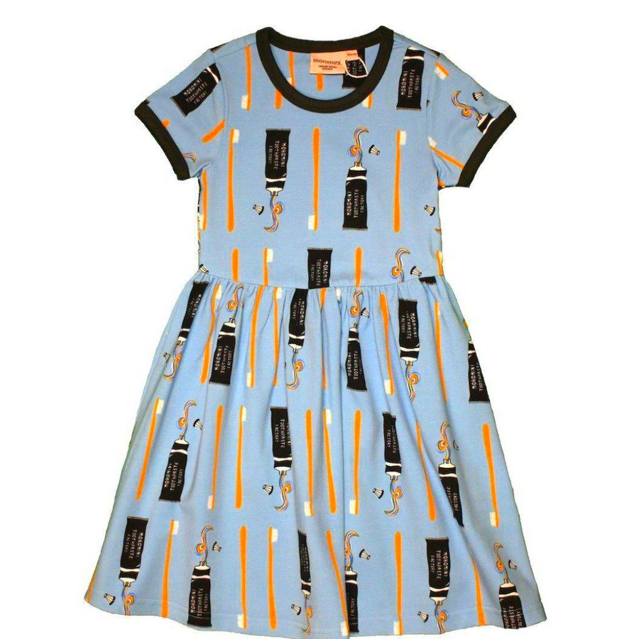 Clothes Moromini | Moromini 951 Toothpaste Factory Short Sleeve Twirly Dress