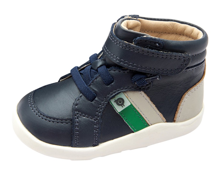 Shoes Old Soles Boy'S Casual Shoes | Old Soles Boy'S 8028 Upper Ground Sneakers - Navy/Gris/Neon Green