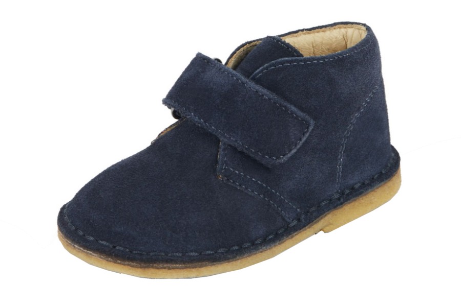 Shoes Naturino Boy'S Casual Shoes | Naturino Boy'S Navy Blue Smooth Suede Classic Thick Single Hook And Loop Chukka Boot