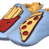 Shoes Shooshoos Boy'S Casual Shoes | Shooshoos Boy'S And Girl'S Mclovin Blue Soft Leather Slip On Elastic Ankle Fun French Fry Pizza Character First Walker Crib Shoe