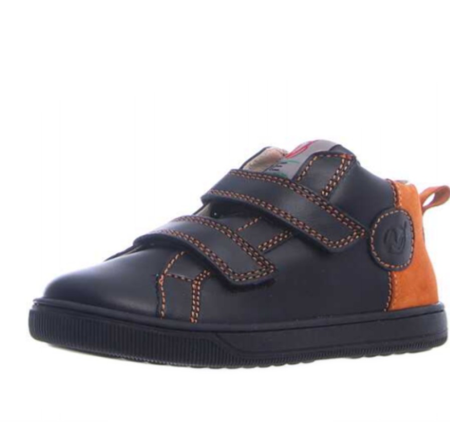 Shoes Naturino Boy'S Casual Shoes | Naturino Boy'S Play High Top Nappa/Suede Sneakers, Nero/Ocra