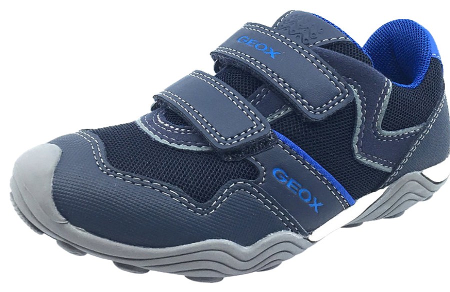 Shoes GEOX Boy'S Casual Shoes | Geox Boy'S Arno Hook And Loop Sneaker (Navy/Royal Blue)