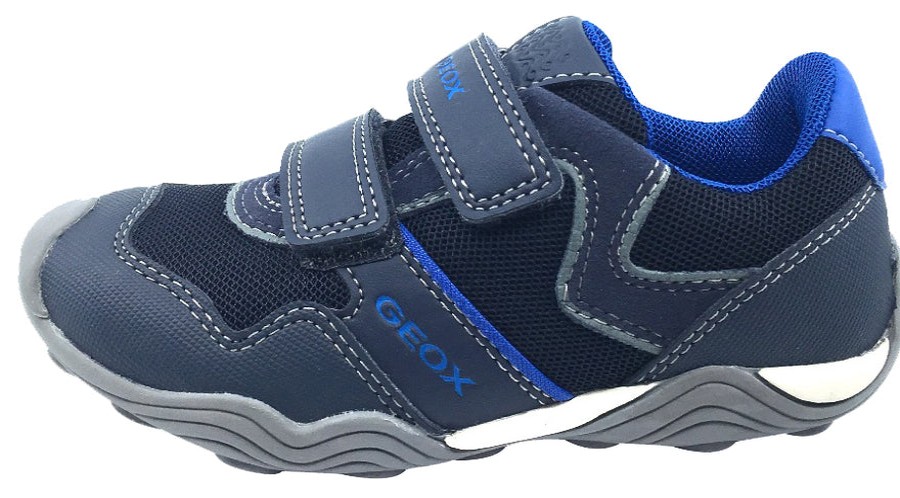 Shoes GEOX Boy'S Casual Shoes | Geox Boy'S Arno Hook And Loop Sneaker (Navy/Royal Blue)