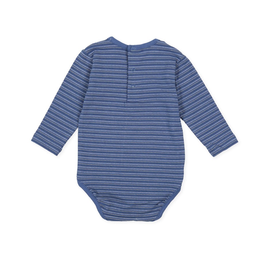 Clothes Tutto Piccolo | Tutto Piccolo 9123 Body Punto Liso Bodysuit - Indigo