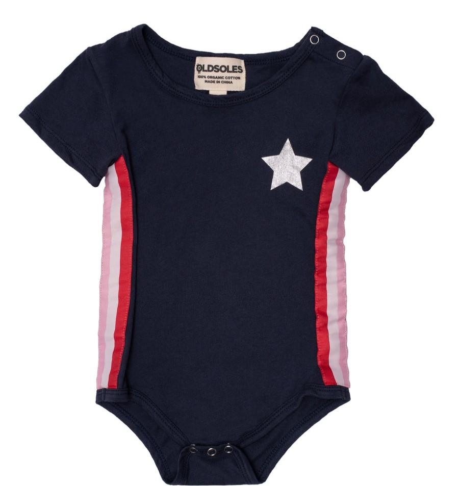 Clothes Old Soles | Old Soles Rainbow Stripe Bodysuit, Navy