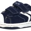 Shoes Geox Boy'S Casual Shoes | Geox Boy'S Maltin Navy & White Double Hook And Loop Strap Sneaker Shoe