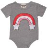 Clothes Old Soles | Old Soles Rainbow Starburst Bodysuit Grey Marl , Grey