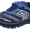 Shoes Geox Boy'S Casual Shoes | Geox Respira Boy'S J Android Mesh Light Up Elastic Lace Hook And Loop Sneaker Shoe, Navy