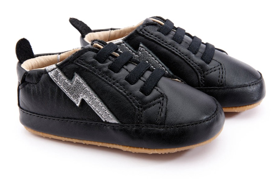 Shoes Old Soles Boy'S Casual Shoes | Old Soles Boy'S & Girl'S 0042R Bolty Baby Sneakers - Black/Rich Silver