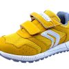 Shoes Geox Boy'S Casual Shoes | Geox Respira Boy'S J Alben Double Hook And Loop Sneaker Shoes, Dark Yellow/Grey