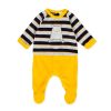 Clothes Tutto Piccolo | Tutto Piccolo 9095 Pelele M/L Tundosado Velour Babygrow - Navy Blue