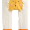 Clothes Eva & Elvin | Eva & Elvin Girl'S White Orange Tights Cotton Chicken