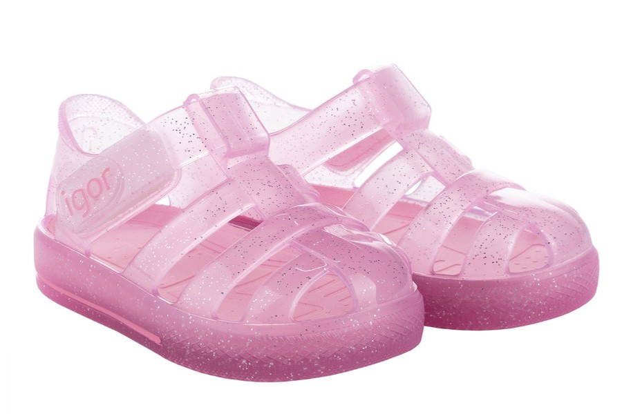 Shoes Igor Girl'S Sandals | Igor S10265 Girl'S Star Glitter Sandal - Rosa On