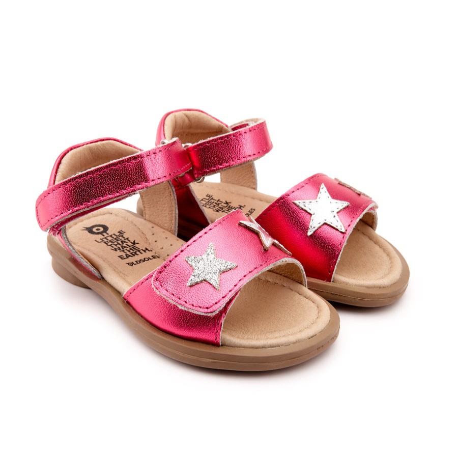 Shoes Old Soles Girl'S Casual Shoes | Old Soles Girl'S 550 Dazzle Sandals - Fuchsia Foil/Silver/Glam Argent