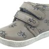 Shoes Naturino Boy'S Casual Shoes | Naturino Falcotto Boy'S & Girl'S Tan Bike Icon Printed Leather Double Strap High Top Sneaker Shoe