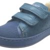 Shoes Naturino Boy'S Casual Shoes | Naturino Boy'S And Girl'S 9102 Solid Colored Blue Perforated Leather Double Hook And Loop Sneakers