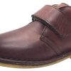 Shoes Naturino Boy'S Casual Shoes | Naturino Boy'S 9128 Smooth Leather Classic Mahogany Single Hook And Loop Strap Chukka Ankle Boot