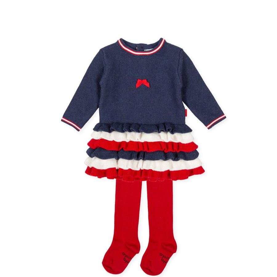 Clothes Tutto Piccolo | Tutto Piccolo 9415 Vestido Tricot Knitted Dress - Navy Blue