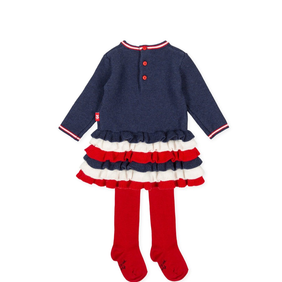 Clothes Tutto Piccolo | Tutto Piccolo 9415 Vestido Tricot Knitted Dress - Navy Blue