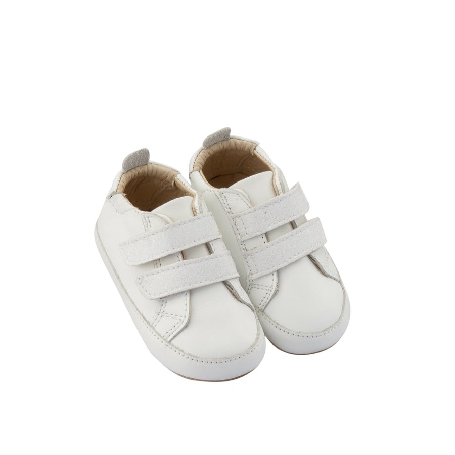 Shoes Old Soles Boy'S Casual Shoes | Old Soles Boy'S And Girl'S Bambini Glam First Walker Sneakers, White/Snow Glam